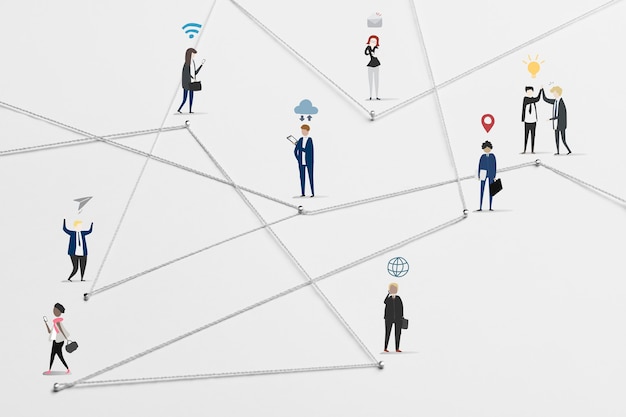 Free Photo global communication background, business network design