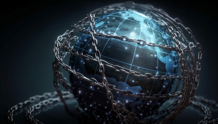 Free Photo global communication linked by futuristic metallic sphere generated by ai