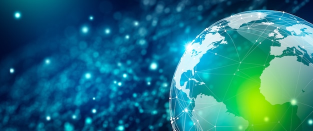 グローバルソーシャルネットワーク​と​ビジネス​接続​の​概念