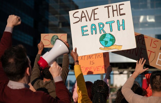 地球温暖化の抗議