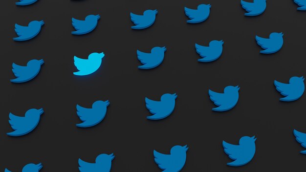 Twitterポップアップアイコン付きの電話 プレミアム写真