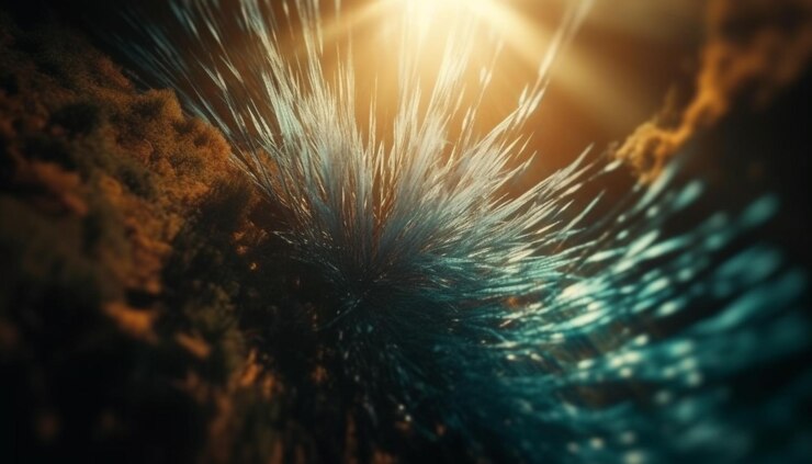 無料Photo ai によって生成された鮮やかな自然を照らす、輝く抽象的なフラクタル デザイン