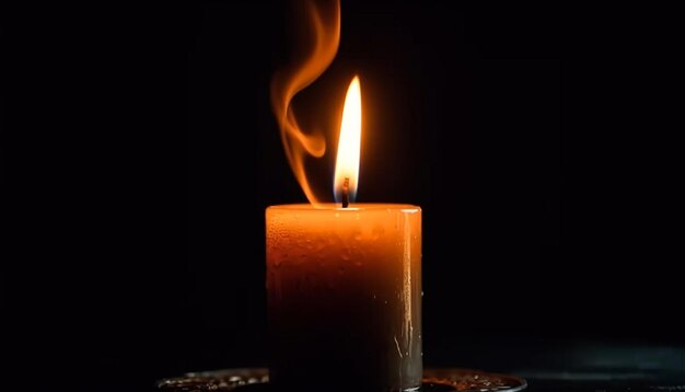 Светящаяся свеча зажигает духовность в спокойной сцене, созданной ИИ