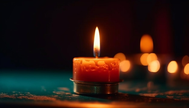 Светящаяся свеча, зажигающая символ мира духовности, созданная ИИ
