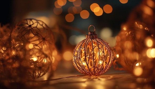 Glowing Christmas tree ornament brings festive cheer generated by AI