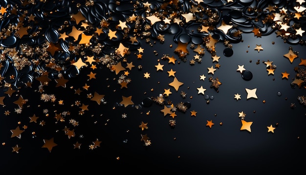 Free photo glowing confetti celebration bright stars illuminate dark winter night generated by artificial intelligence