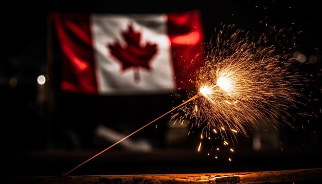 Free photo glowing fireworks ignite patriotism on fourth of july generated by ai