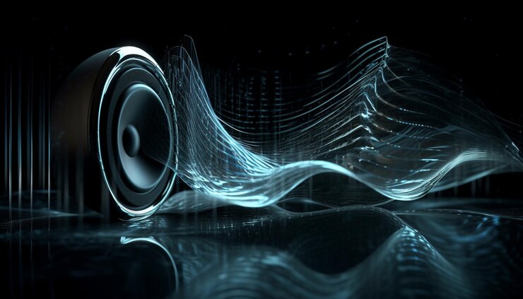 Free Photo glowing futuristic abstraction blue wave pattern flows generated by ai