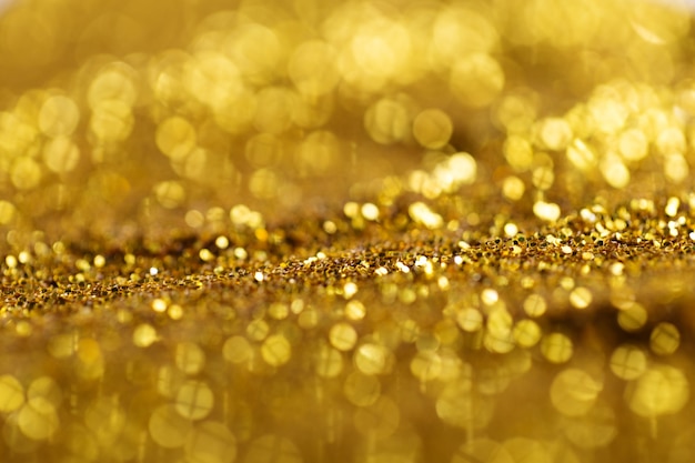 Glowing gold sparkles in light