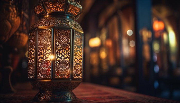 Free Photo glowing lantern illuminates dark night with spirituality generated by ai