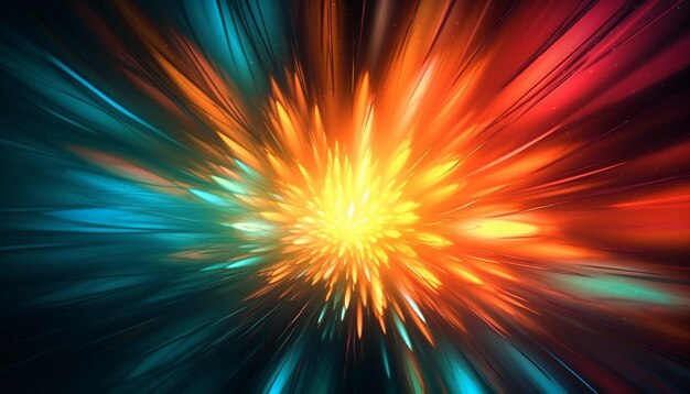Светящийся разноцветный абстрактный фон зажигает праздничное пламя, созданное искусственным интеллектом