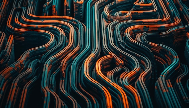 Free Photo glowing neon stripes in a futuristic backdrop generated by ai