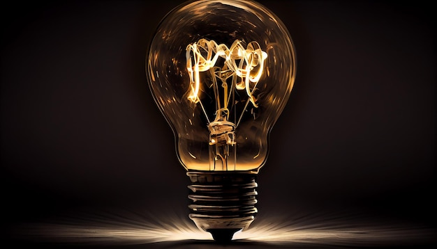 Free photo glowing tungsten filament ignites bright ideas generated by ai