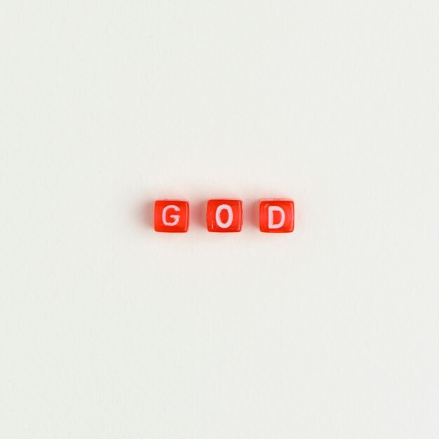 GOD beads text typography on white