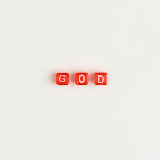 GOD beads text typography on white