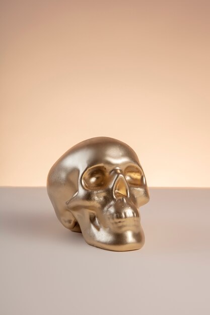 Gold aesthetic wallpaper with skull