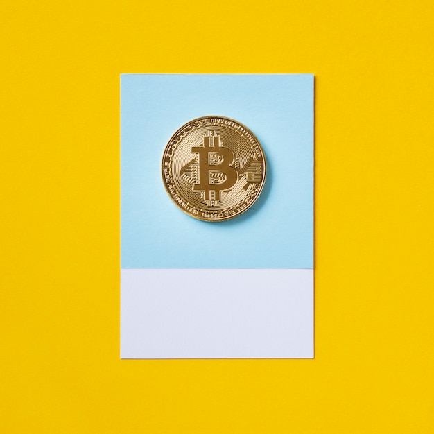 Foto gratuita simbolo di valuta economica bitcoin dell'oro