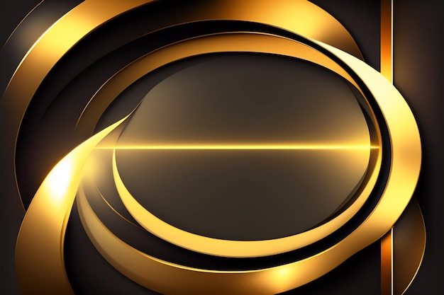 Free photo gold and black background with a circle in the middle