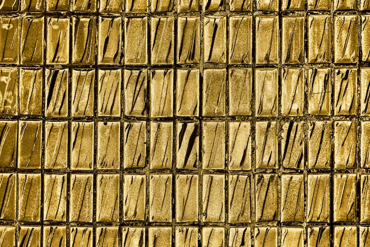 Free Photo gold brick pattern