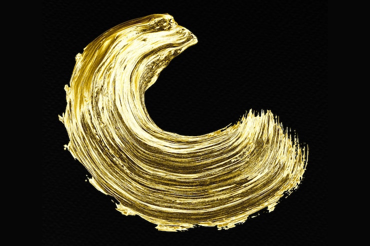 Free Photo gold brush stroke