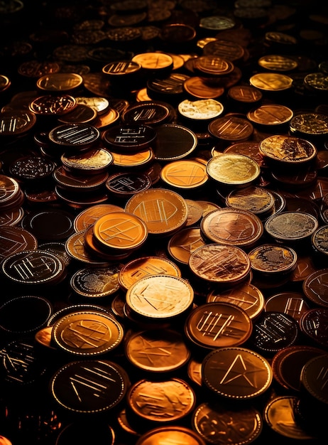 Free Photo gold coins background