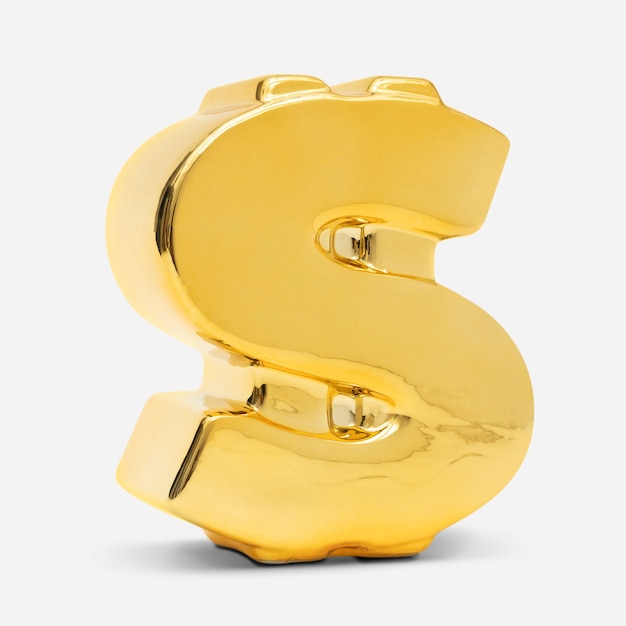 Золотой знак доллара элемент финансов и бюджетирования