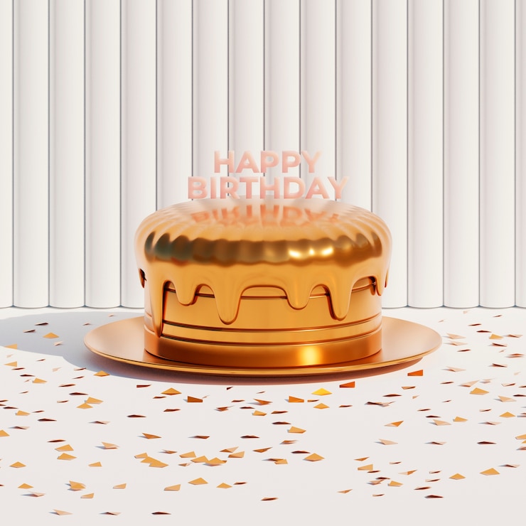 Free Photo gold elements for birthday party