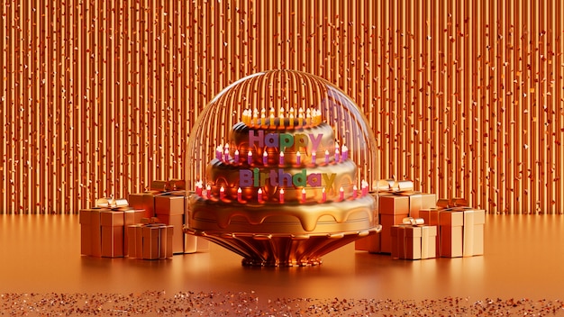 Gold elements for birthday party