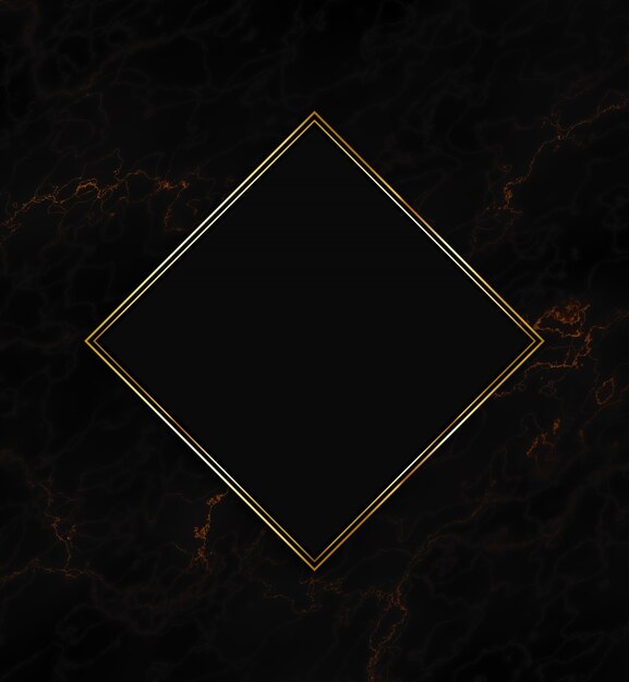 gold frame on a black texture background