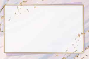 Бесплатное фото Золотая рамка на пастельной фиолетовой мраморной краске