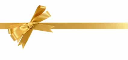 Free photo gold gift ribbon and bow