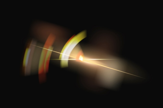 Gold lens flare with spectrum ghost design element