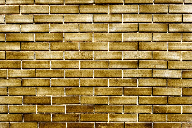 Gold painted brick wall textured