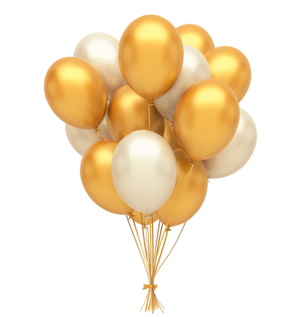 Gold and silver balloons