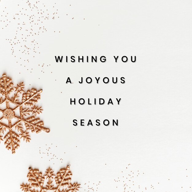 Free Photo gold snowflakes christmas wishing social media post background