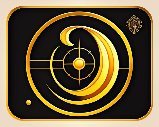 A gold target with a target on it
