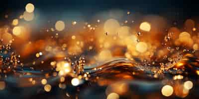 Free photo gold and water blurred background