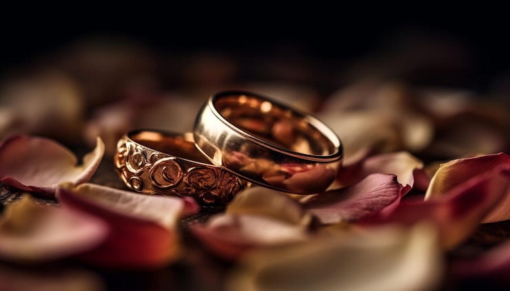 Free Photo gold wedding ring symbolizes love and togetherness generated by ai