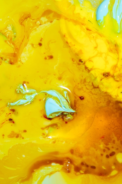 無料写真 青の抽象的な滴と金色の背景