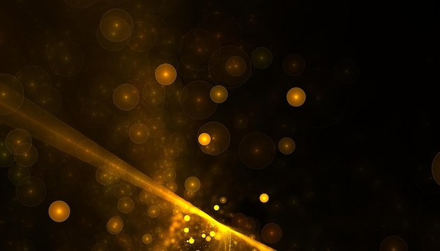 Free photo golden bokeh background with bursting particles illustration