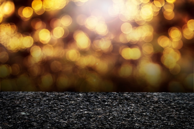 Golden bokeh lights product background