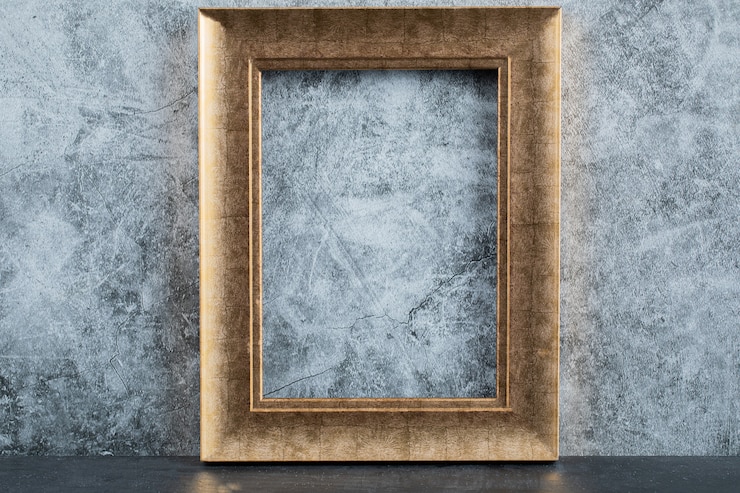 Free Photo golden or bronze metallic photo frame