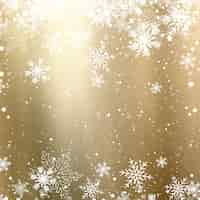 Free photo golden christmas background with snowflakes