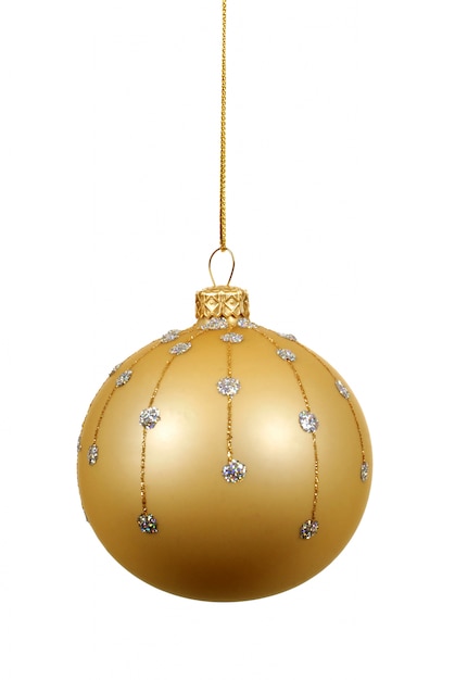 Free photo golden christmas ball