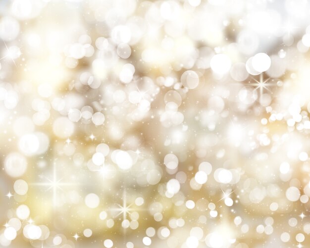 Golden Christmas lights Background