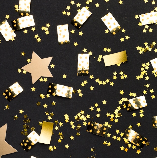 Golden confetti for party