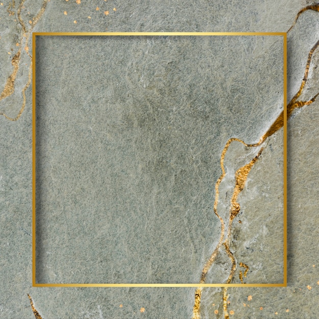 Golden frame on marbled background