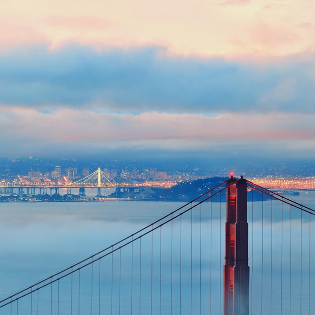サンフランシスコのゴールデンゲートブリッジと霧