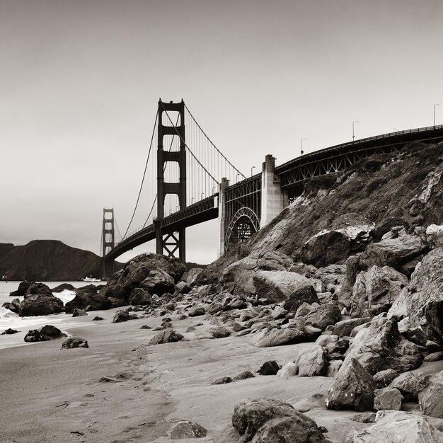 Golden Gate Bridge in San Francisco as the famous landmark.