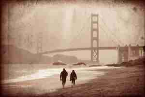 Free photo golden gate bridge in san francisco at baker beach.